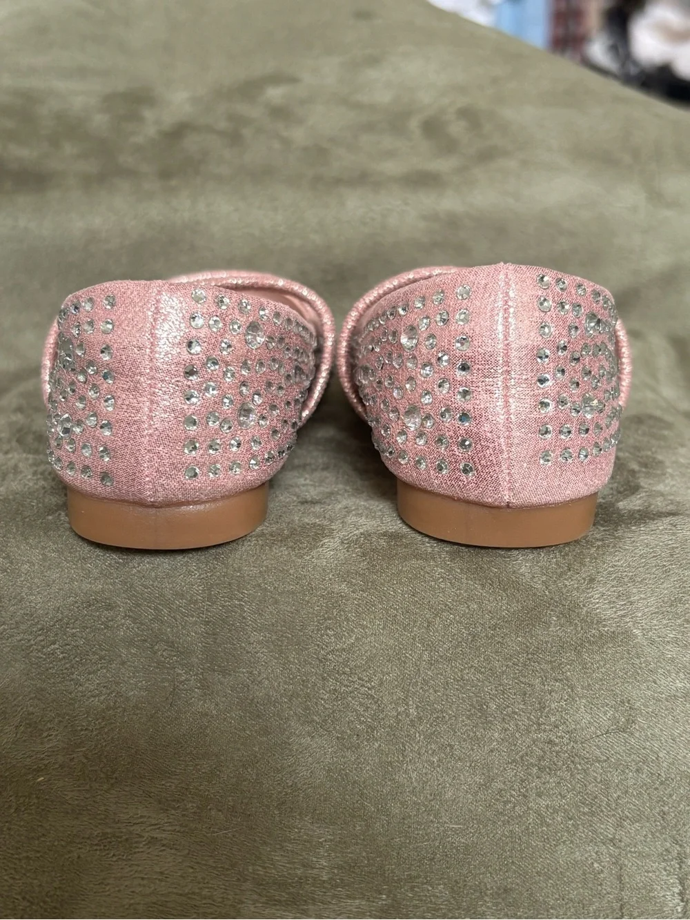 Dream Pairs Pink & Sparkling White Rhinestone Mary Jane Princess Flats Size 4T